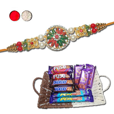 "akhi - SR-9390 A (Single Rakhi),Choco Thali - code RC04 - Click here to View more details about this Product